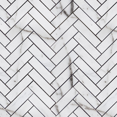 Vertébré mosaïque 1 x 4 à motif de chevrons argente poli