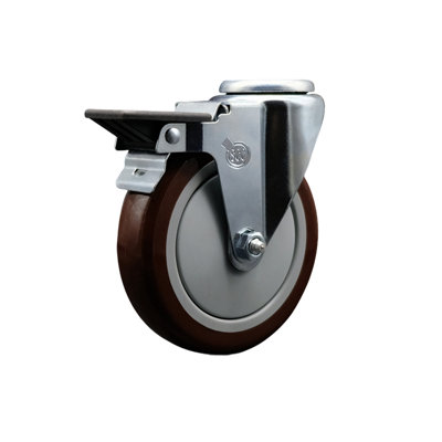 Roulettes pivotantes en poly avec frein Posi Lock
