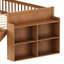 Lit avec glissade et tablette de rangement à cadre simple, garde-corps plateforme, noyer, sans sommier, protège contre les chutes de lit-130155595