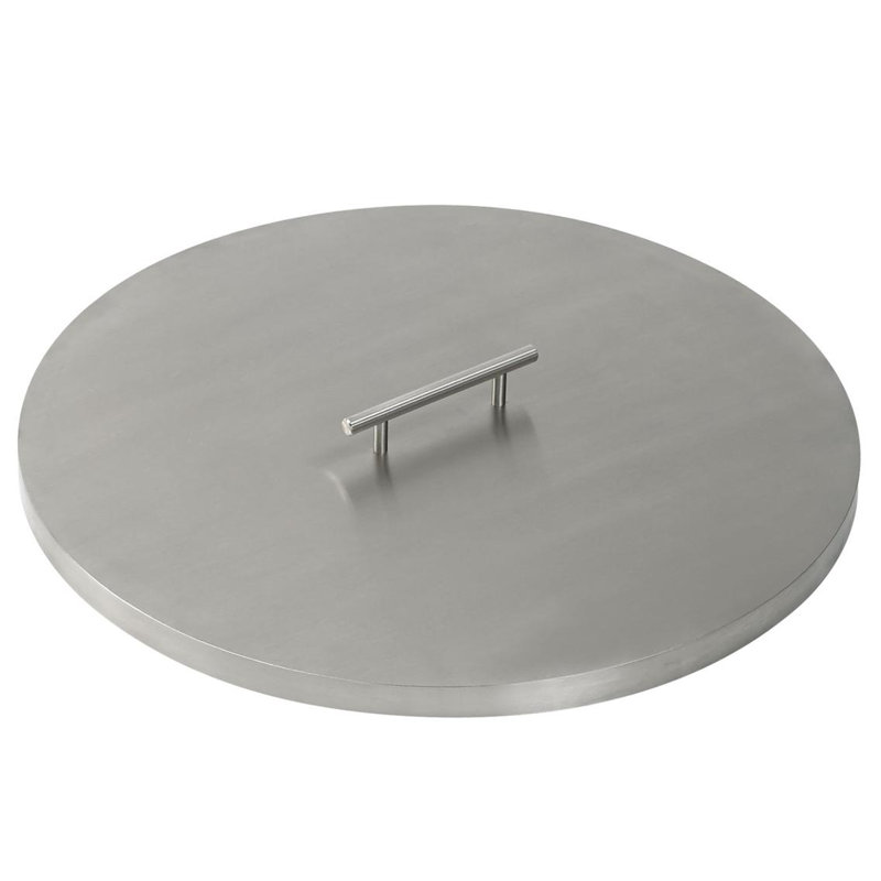 Couvercle de foyer rond en acier inoxydable, H 2,5 po x l 22 po x P 22 po