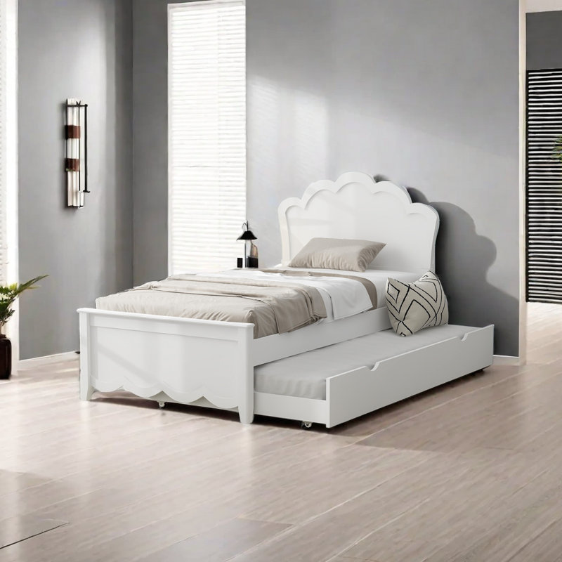 Lit plateforme Behlau, Simple, Blanc