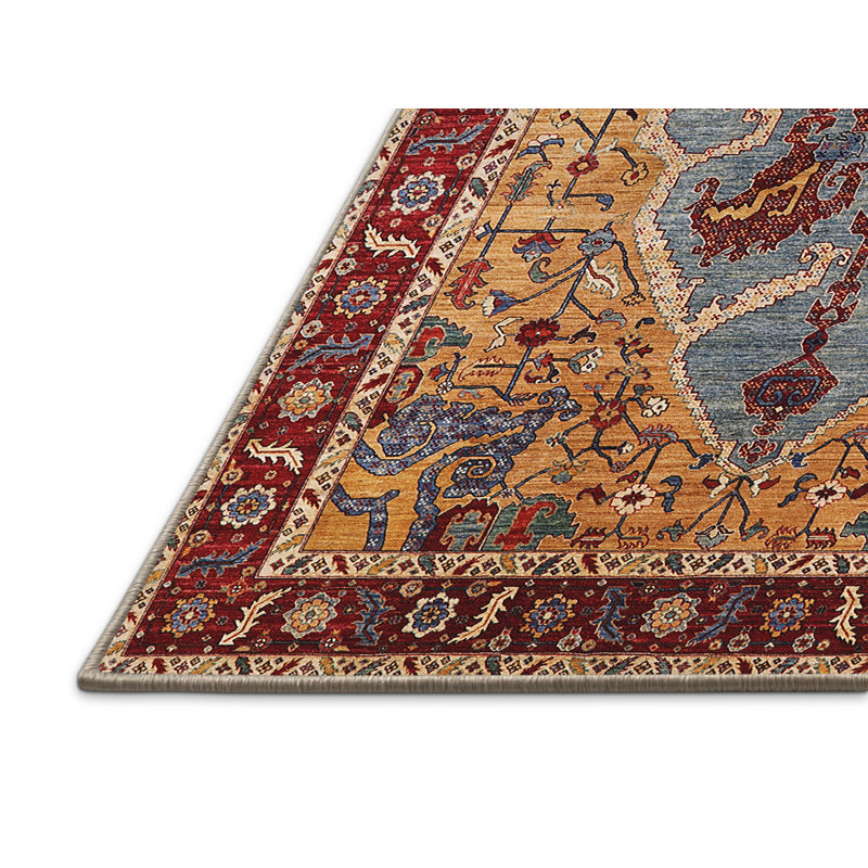 Tapis oriental rouge / beige / bleu clair Rigmor, Rectangle 8 pi x 12 pi