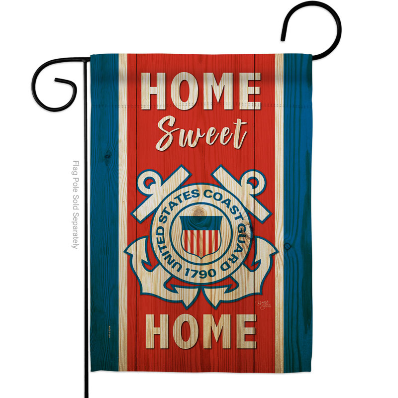 Couvre-lits en polyester 2 faces 18 x 13 po Home Sweet marine corps Drapeau de jardin, Garde côtière des États-Unis