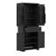 Armoire de rangement haute avec portes et tiroir, tablette réglable-113719206