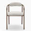 Rea Upholstered Fabric Dining Chairs with Bronze Legs - Stylish Curved Design-305272777
