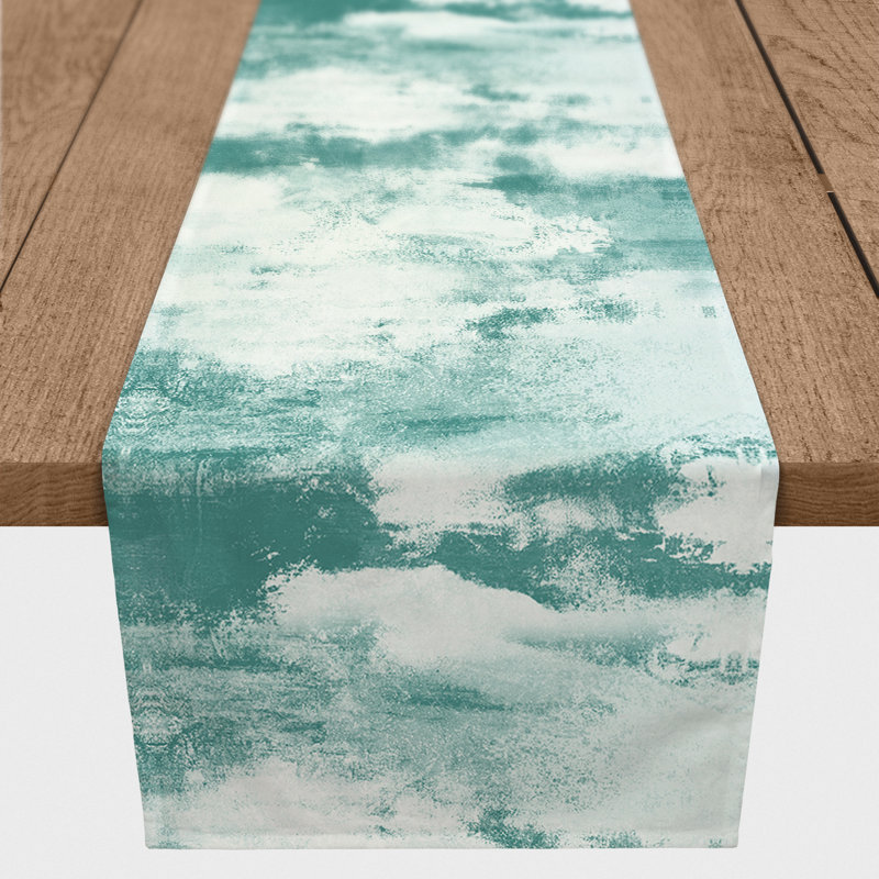 Chemin de table Askey, 72 po x 16 po, Bleu sarcelle