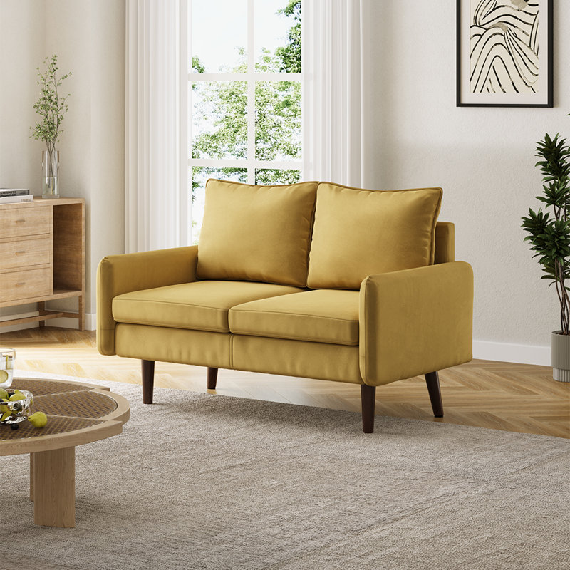 Flaxen 140cm Wide 2-Seater Soft Velvet Loveseat Upholstered Sofa