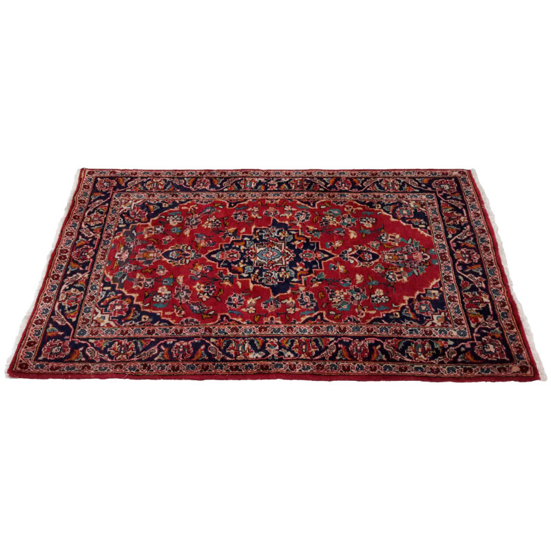 Nanka Wool Oriental Area Rug in Red