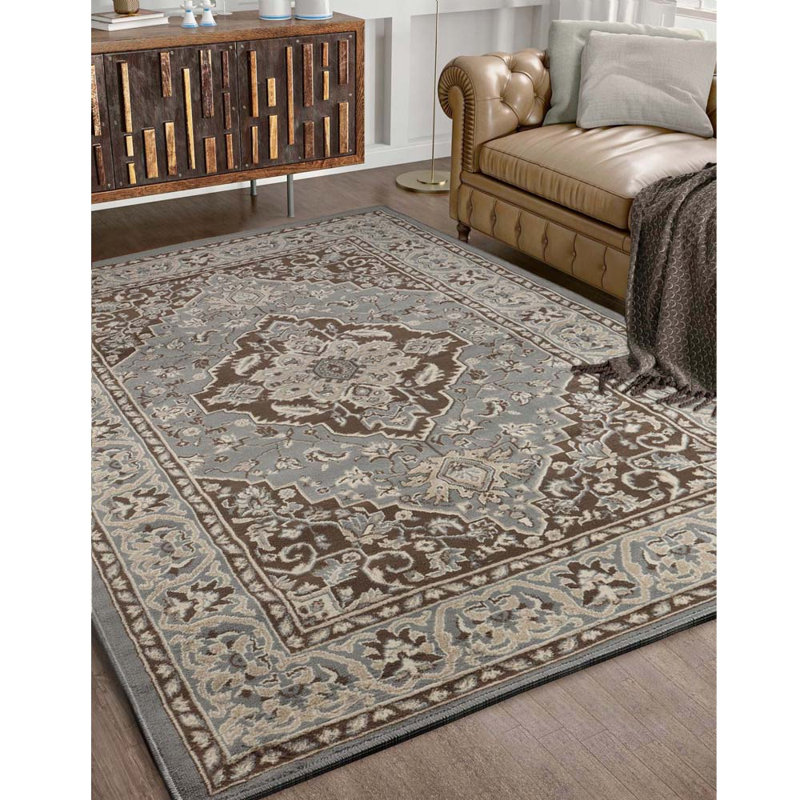 Glendale Traditional Oriental Floral Medallion Indoor Rug, Rectangle 4' x 6'