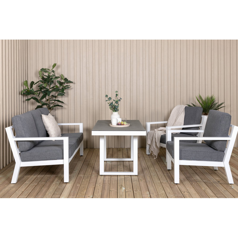 Imma 4 - Person Seating Group with Cushions, White