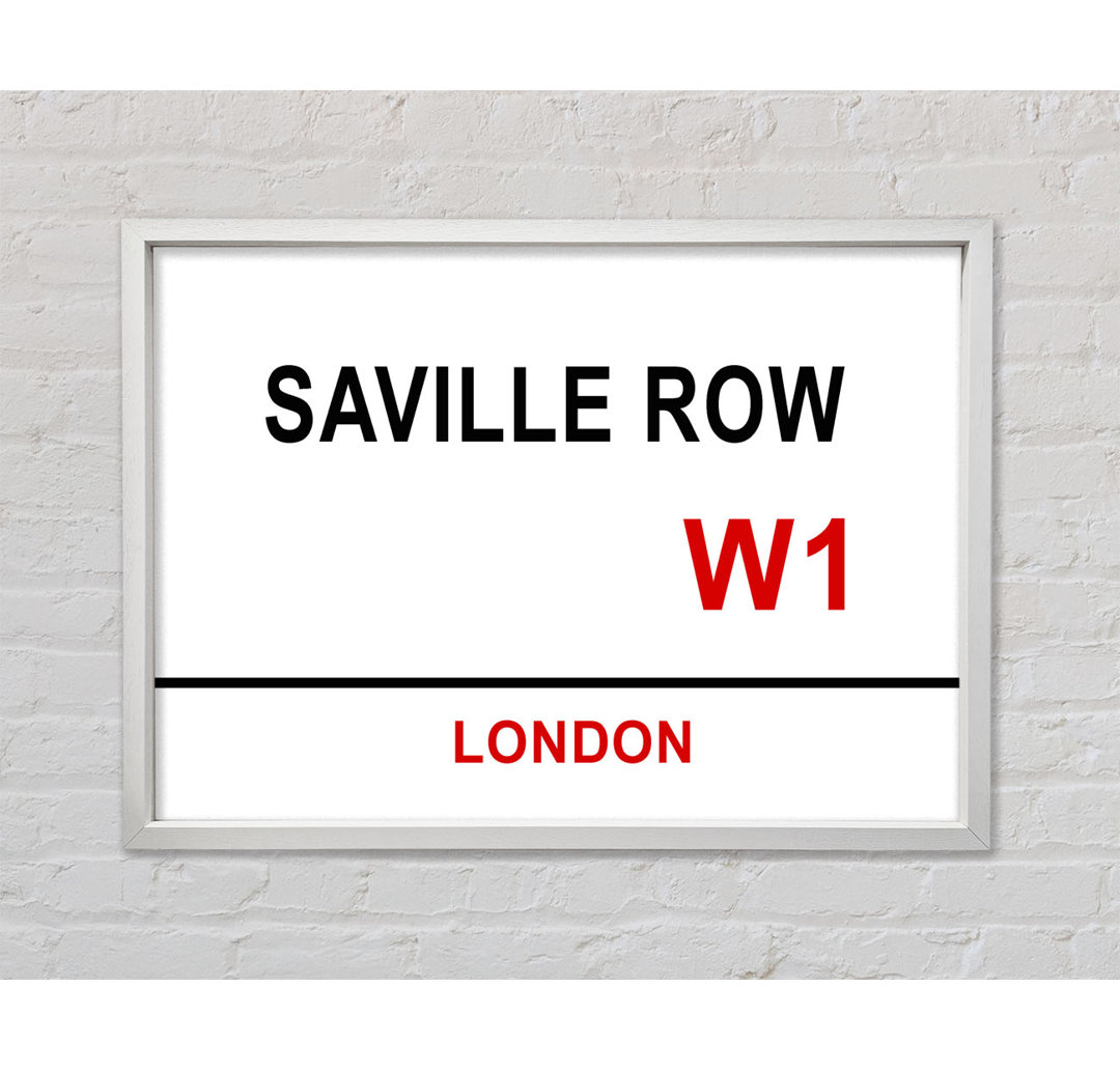 Saville Row Signs - Einzelner Bilderrahmen Typografie auf Leinwand