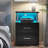 Black Nightstand with Charging Station and USB Ports, LED Night Stand with 2 Drawers, Modern End Side Tables with Open Storage, Bedside Tables for Bedroom, Office-116066382