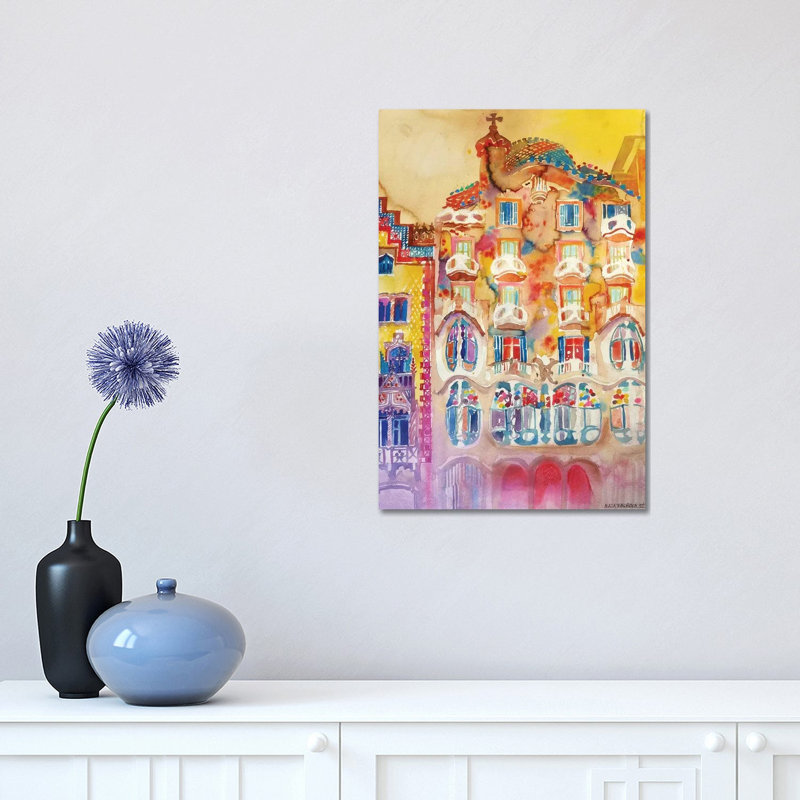 Casa Batlló 1 Piece Wrapped Canvas Painting, 30.48 cm H x 45.72 cm W