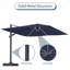 Parasol de patio en porte-à-faux carré 11 pi avec lumière DEL en bleu marine (sans base de parasol)-18136837