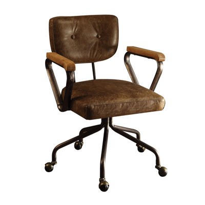 Hallie Vintage Whiskey Top Grain Leather Office Chair