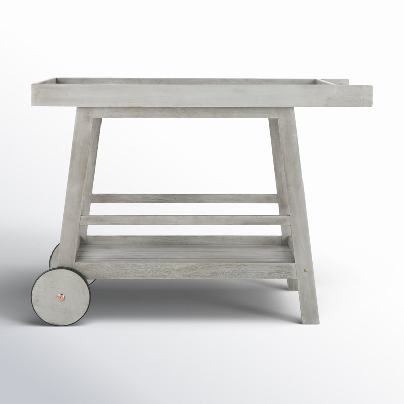 Terrace Solid Wood Bar Cart, Grey