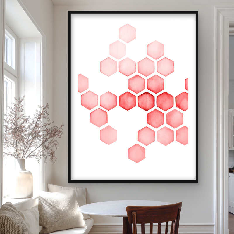 Alveoli Red - Illustrative Abstract Framed Matted Print