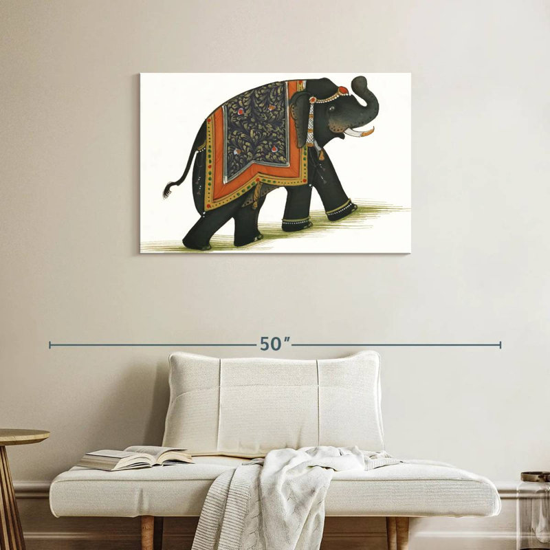 Inde Éléphant I lumière, H 24 po x l 36 po