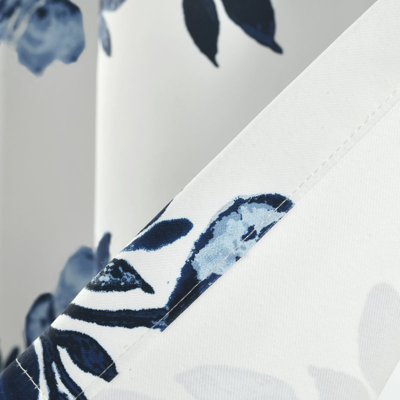 Tanisha Floral Tailored Window Valance, Navy/White