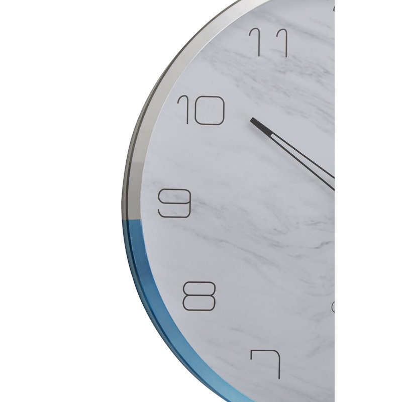 Samson Metal Wall Clock, Blue/Silver