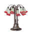 24" High Blue/White Tiffany Pond Lily 12 Light Table Lamp-13925484