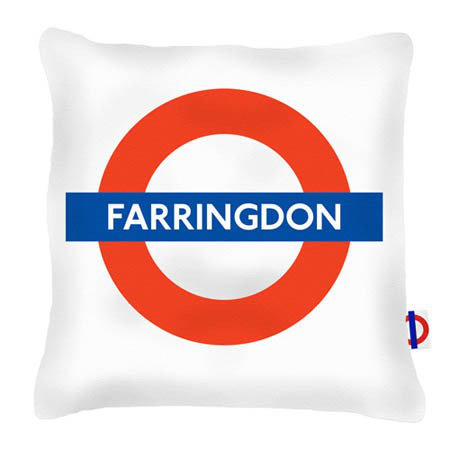 Farringdon Tube Station London Transport Cushion