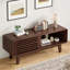 Meuble télé Mid-Modern Century pour téléviseur de 59 po ou moins avec porte coulissante et armoire de rangement, idéal pour le salon et la chambre à coucher-55030699