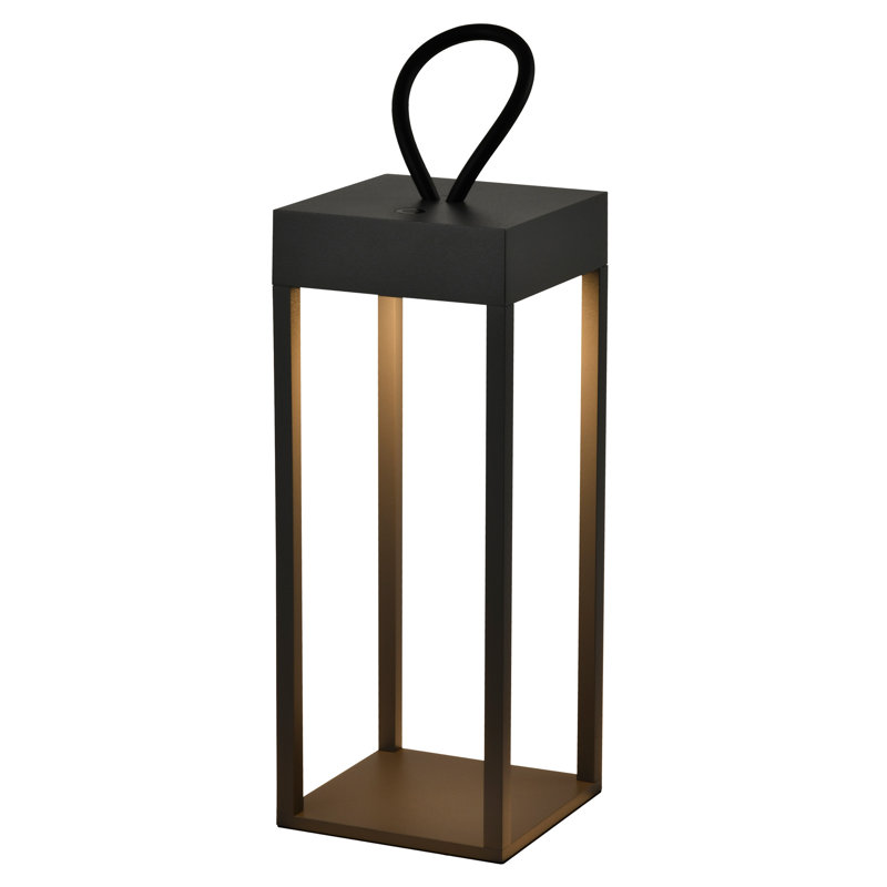 Albizu 30cm Battery Powered Integrated LED Outdoor Lantern, Dark Grey