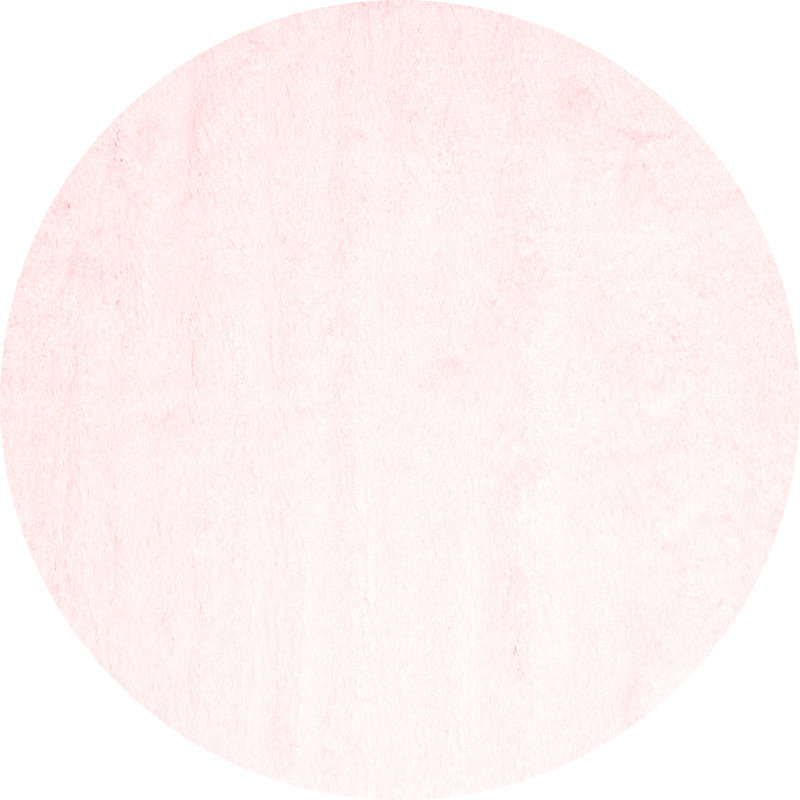 Tapis rose / blanc en laine / polyester tissé à la machine Heiley, Rond 3 pi