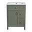 Meuble-lavabo de 24 pouces avec lavabo en céramique, 1 porte à fermeture en douceur, 2 tiroirs à fermeture en douceur et 2 supports de rangement-1450041413