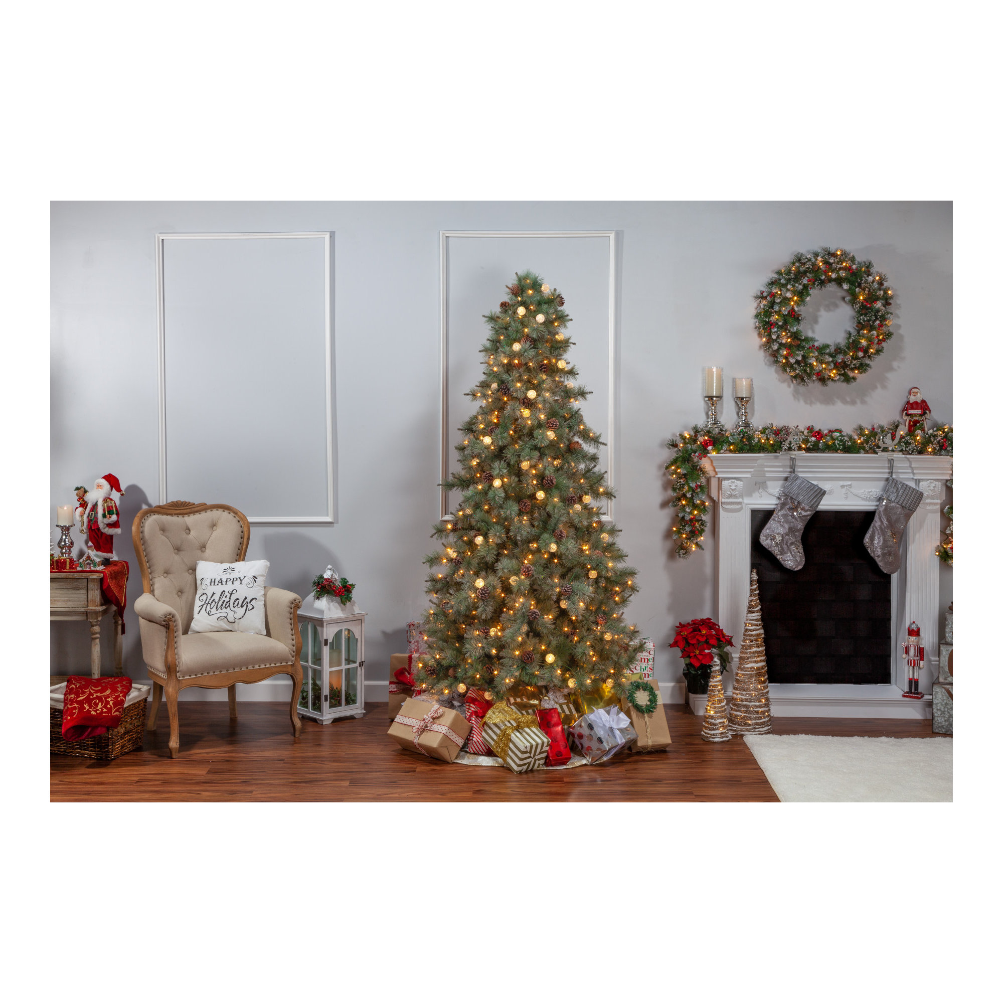 90' Lighted Artificial Fir Christmas Tree