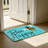 Bee Happy Honeybee Floor Mat For Front Door, 24"X 36", Blue Yellow Black