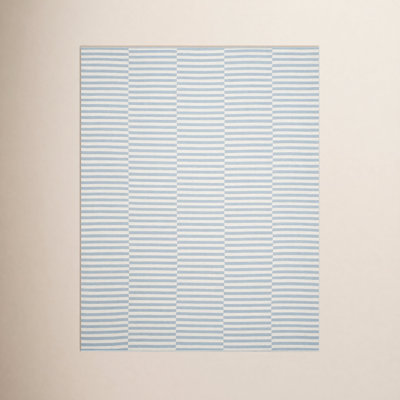 Ilona Ivory Light Blue Striped Cotton Rug