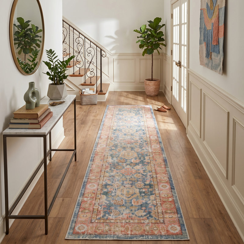Bewdley Weathered Vintage Oriental Boho Area Rug, Runner 2'6" x 8'