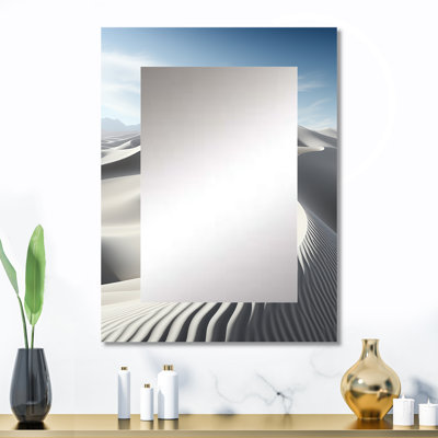 Désert du désert, minimalisme Embrace IV - miroir décoratif minimaliste, miroir mural moderne, impression d'art en métal