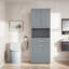 Armoire de rangement autoportante pour salle de bain avec tiroir et tablettes réglables-956081623