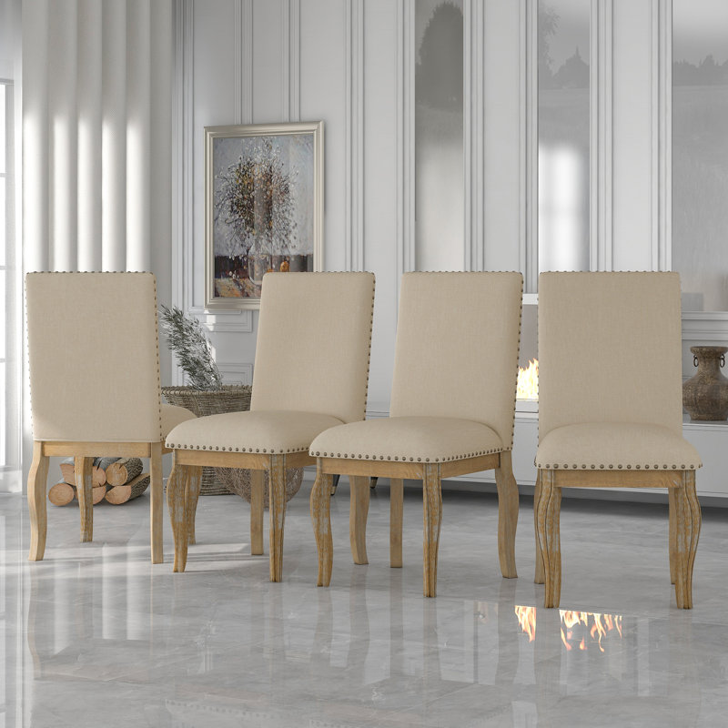 Mykhajlo Solid Wood Parsons Chair Dining Chair,dining room chair,dinning chair,kitchen chair, Natural Wood Wash, Beige