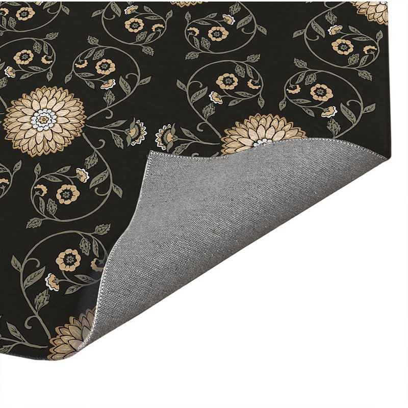 Tapis de blanchisserie antidérapant Ezimea, 37 "L x 5.5 "H, Midnight Floral