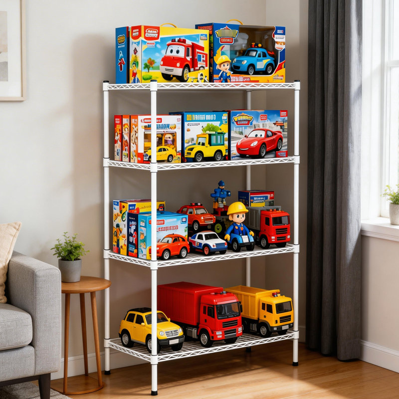 Étagère de rangement réglable à 4 niveaux en métal, robuste pour la salle de bain et les petits espaces, étagère de chambre à coucher facile à installer, cuisine, fonction peu encombrante