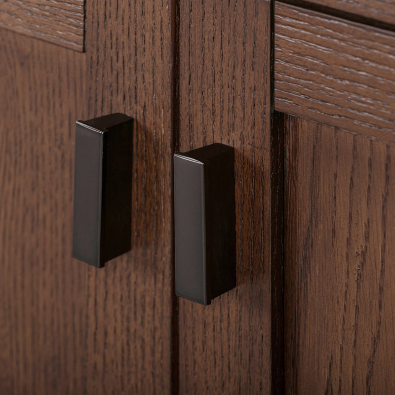 Modero 60'' W Double Bathroom Vanity Base, Mocha Oak