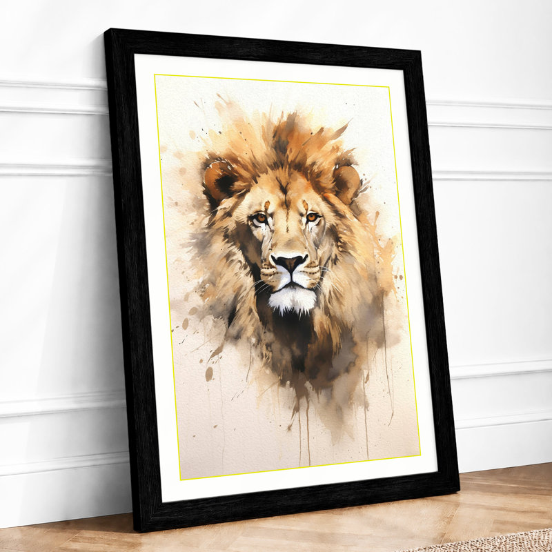 Majestic Lion Modern - Print, A3 - 42.0 x 29.7 cm, Black