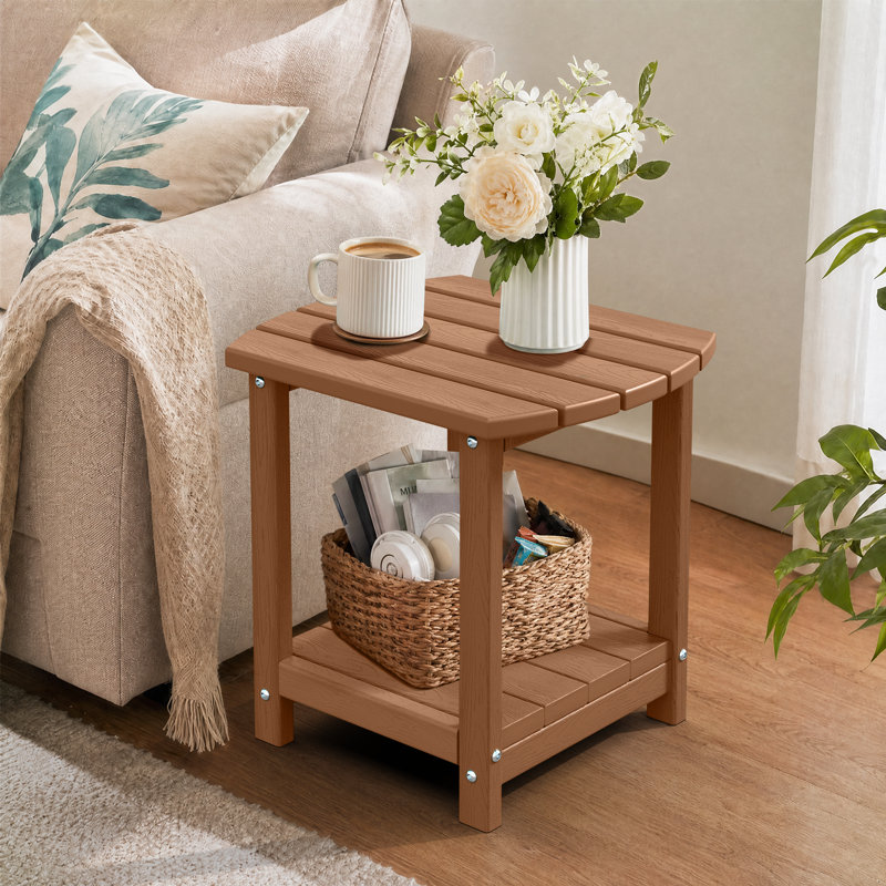Table de bout d'extérieur en PEHD Adirondack, Tanné