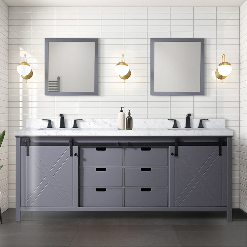 Meuble-lavabo double (armoire seulement), Gris foncé