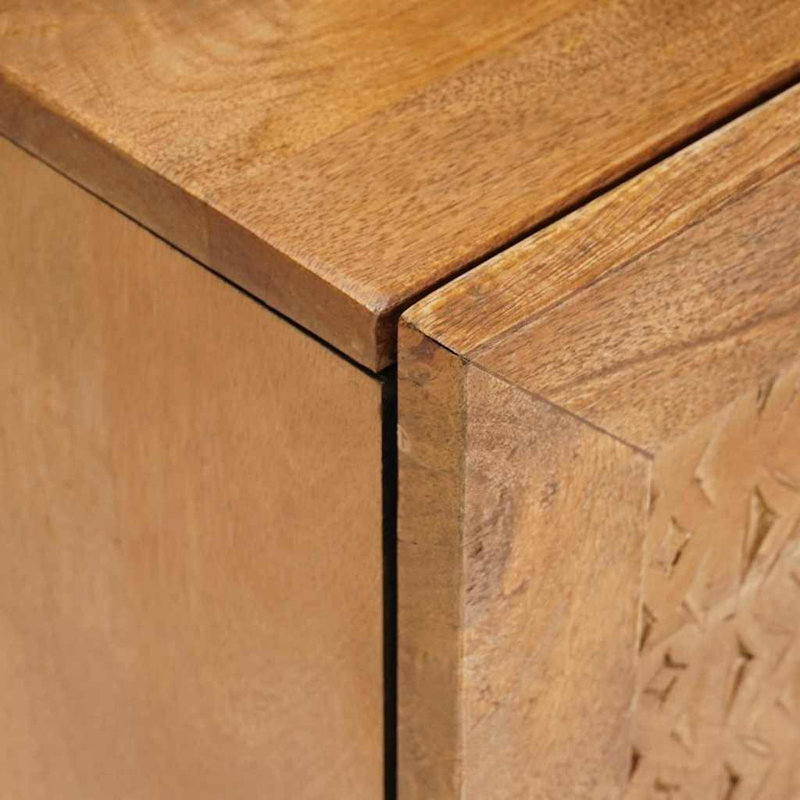 40cm W Solid Wood Bedside Table, Light Brown