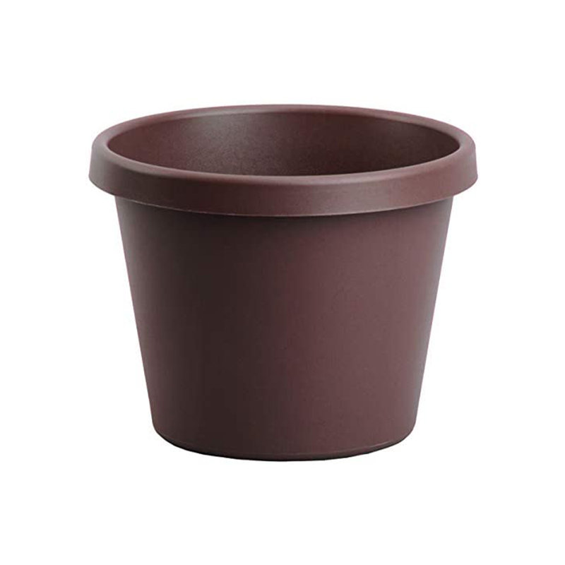 Pot de fleurs en plastique avec réservoir, Chocolat, 11" H x 14" W x 14" D, 1
