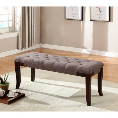 Banc touffeté, tissu, brun