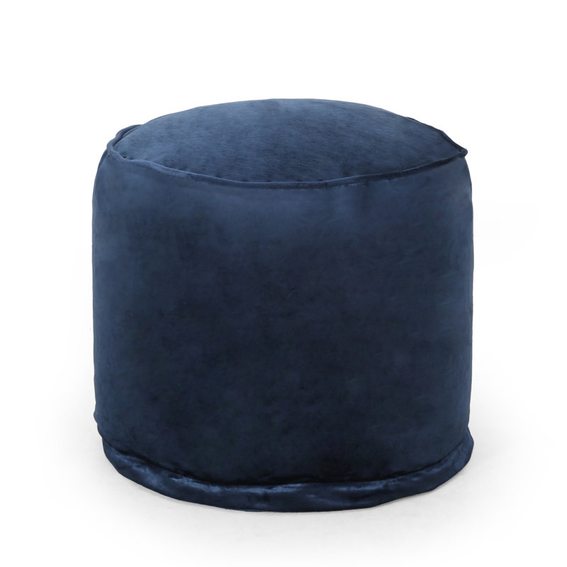 Velvet Pouf, Cobalt Blue Velvet
