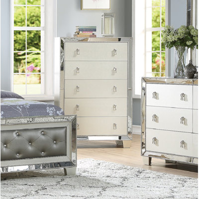 Lagunitas Contemporary 5 Drawers Chest In Silver by Willa Arlo Interiors