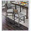 Ensemble de salle à manger à hauteur de comptoir 7 pièces avec table grise et chaises rembourrées en tissu pour plus de confort et de style