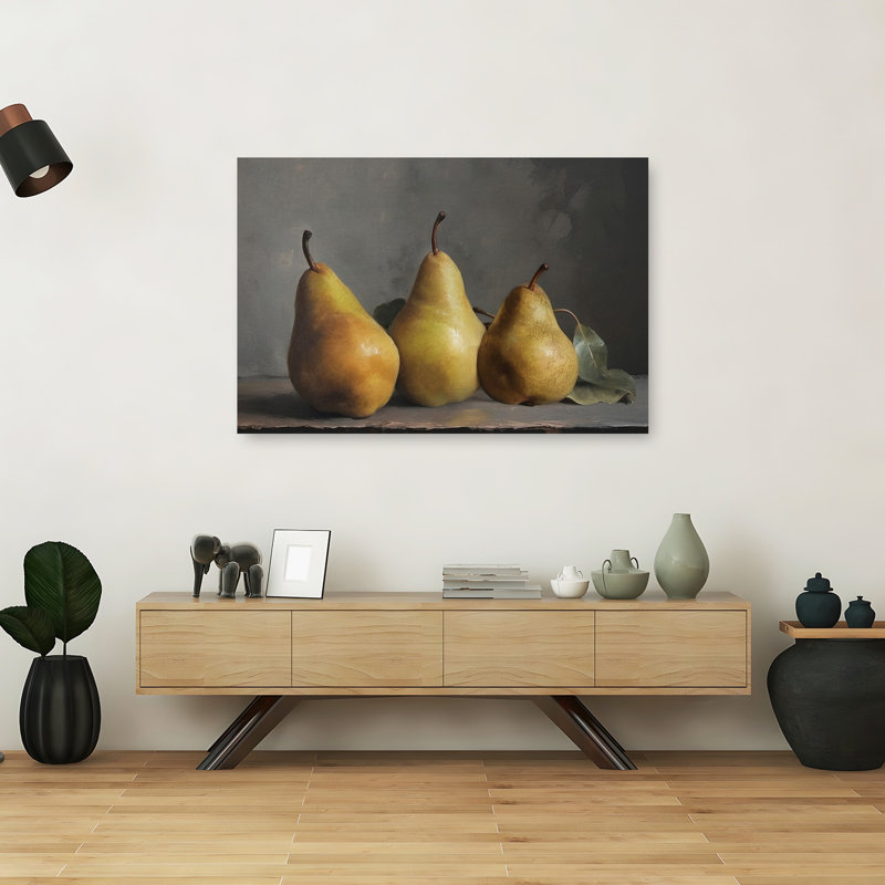 Three Pears Classic Elegant Rustic Fruit Wall Art Print 1 Piece Wrapped Canvas Wall Art, 101.6cm H x 152.4cm W